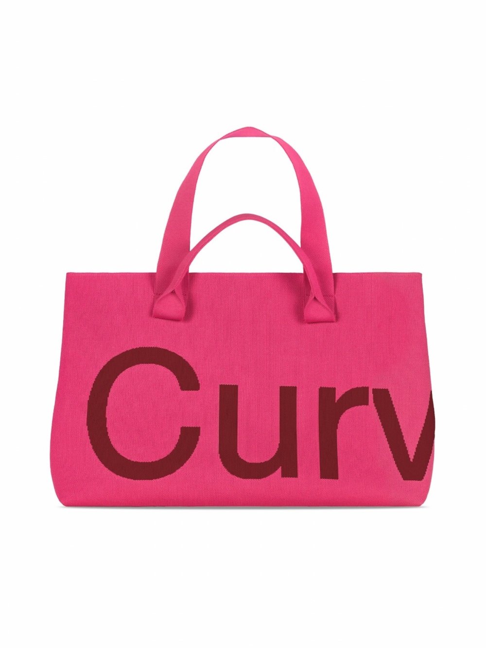 Curves by Sean Brown Two - Tone knit tote (Merlot/Rose)